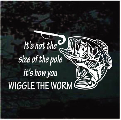 It's Not The Size Of The Pole Funny Bass Fishing Decals