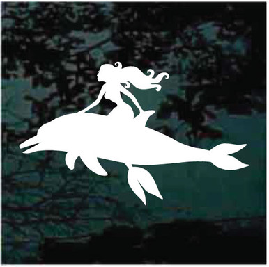Dolphin and mermaid sticker large mermaid decal