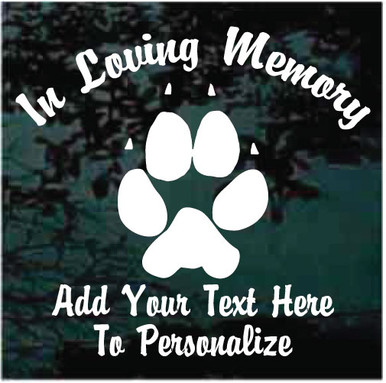 Dog Paw Print Memorial Decals & Stickers