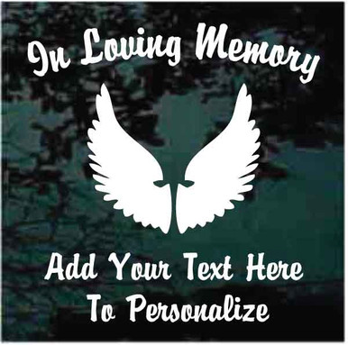 Solid Angel Wings Memorial Decals | Decal Junky