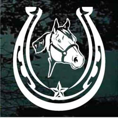 Quarter Horse Star Horseshoe Decals - Decal Junky