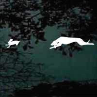 Dog Chasing Jackrabbit Decals Car Window Stickers - Decal Junky