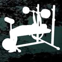 Man On Weight Bench Car Decals & Window Stickers | Decal Junky