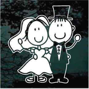 Ball And Chain Bride and Groom Cartoon Sticker for Sale by SpoofTShirts