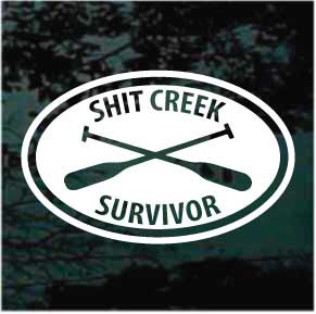 *Color /& Size Choice* Poop Creek Survivor Kayak Vinyl Decal Sticker Car Window