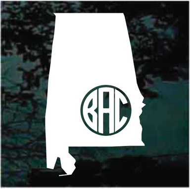 State Circle Monogram Car Decals & Stickers | Decal Junky