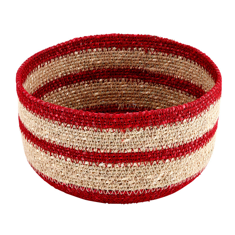 Red Rim Seagrass Basket - Set of 2 - [Wholesale]Santa Barbara Design Studio