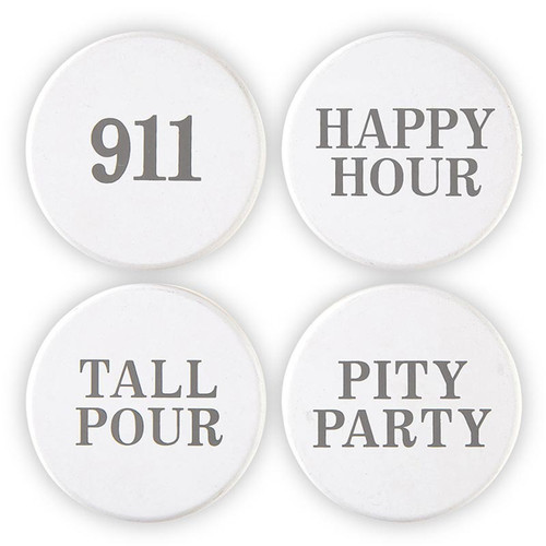 Face To Face Wine Stoppers - Happy Hour -  4pk