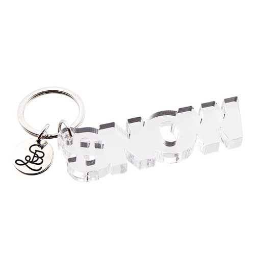 Face To Face Acrylic Word Key Chain - Snow