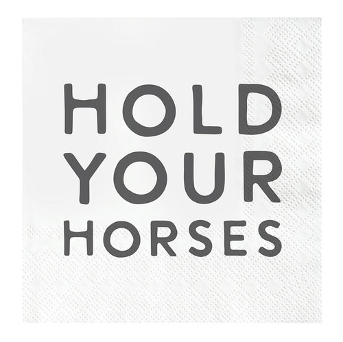 Face to Face Cocktail Napkin - Hold Horses