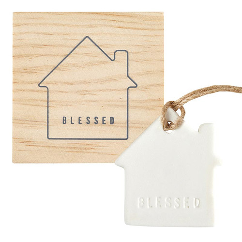 Face to Face Ceramic Ornament - House - Blessed