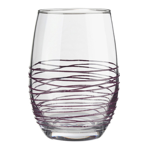 Textured Spun Wine Glass - Aubergine