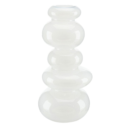 Glass Bubble Vase - Frost White