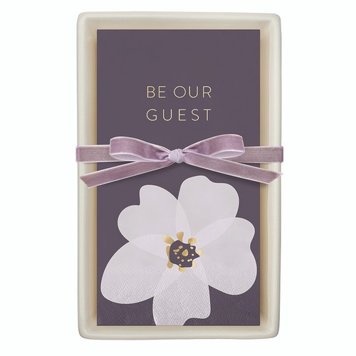 Ceramic Guest Napkin Tray + Napkins - Be Our Guest