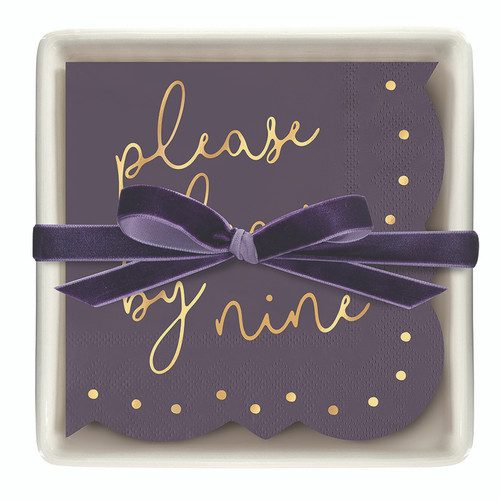 Ceramic Napkin Tray + Napkins - Please Leave by Nine