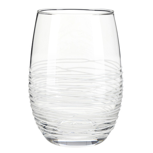 Textured Spun Stemless Wine Glass - White