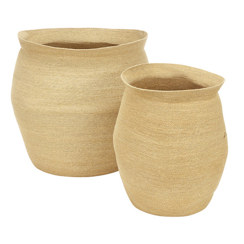 Nested Seagrass Woven Baskets - Set of 2