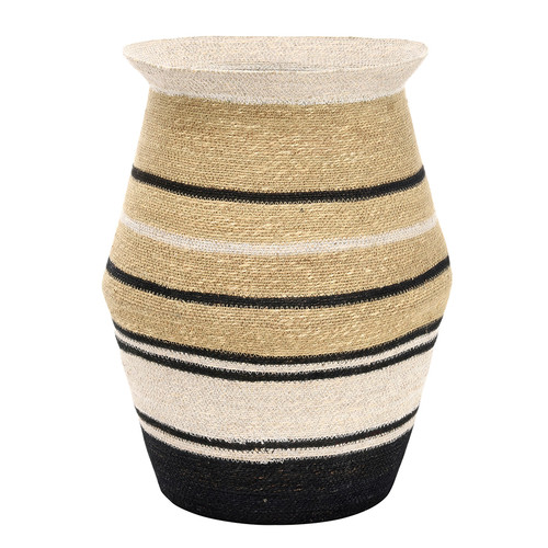 Seagrass Basket - White Stripes