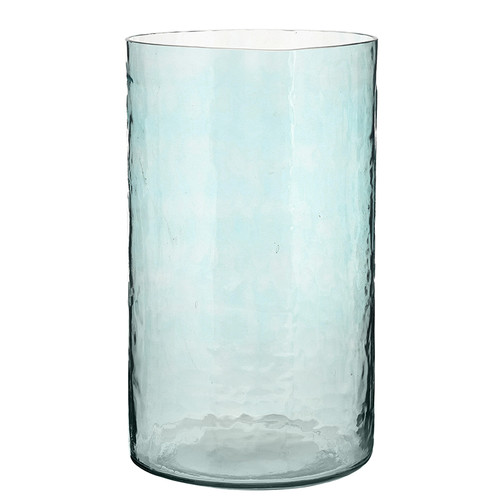 Face to Face Hammered Glass Candleholder - Blue - Large