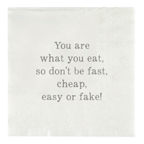 Face to Face Paper Cocktail Napkins - You Are What You Eat