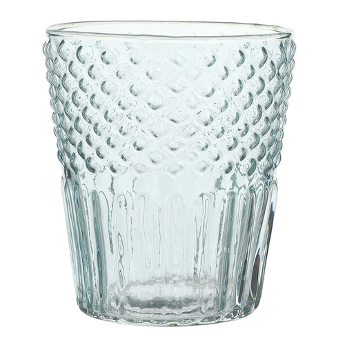 Face to Face Embossed Glass - Sky Blue