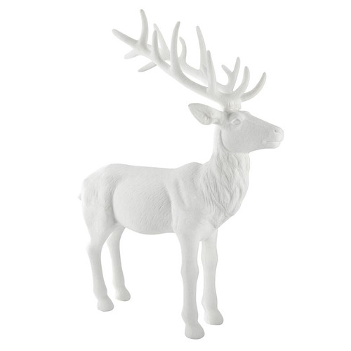 32" Flocked Reindeer - White