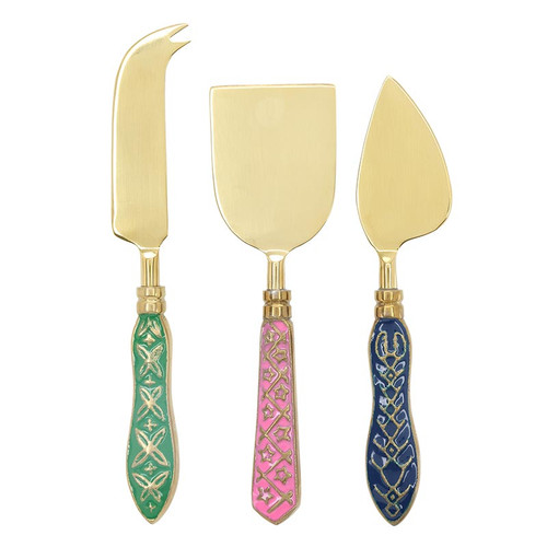 Enamel Handle Cheese Knives - Palm Beach - Set of 3