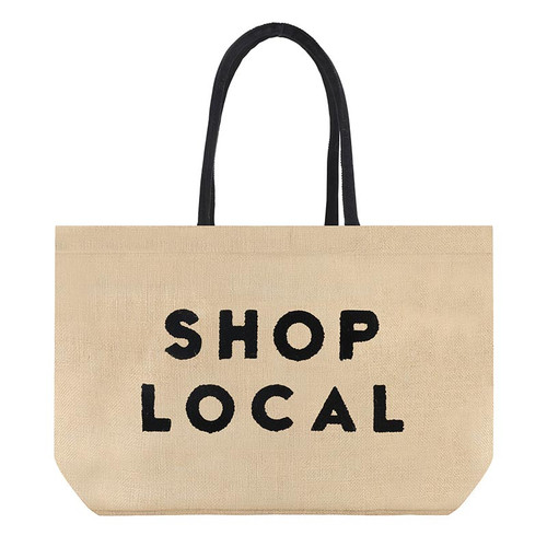 Luxe Burlap Tote - Shop Local