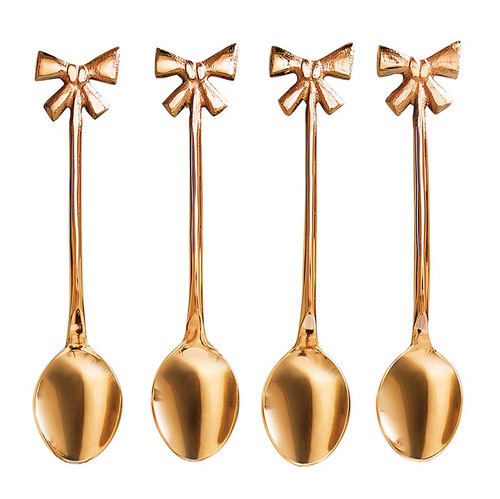 Rose Gold Bow Spoons - Set of 4