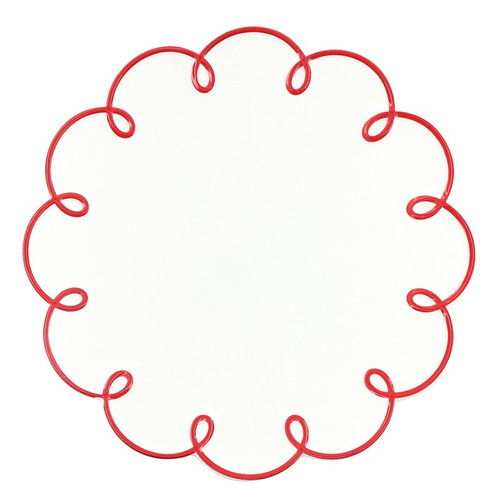 Scalloped Appetizer Plates - Red - Set of 4