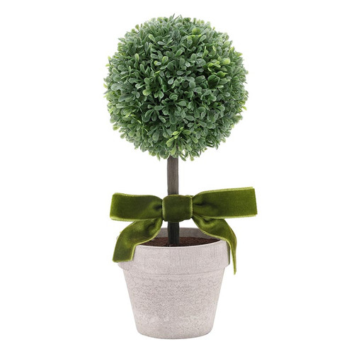 Topiary Pot with Bow - Large 8" H