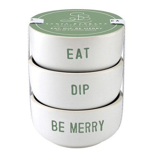 Face to Face Ceramic Dip Bowl Set - Eat Dip Be Merry