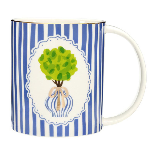 Wide Handle Ceramic Mug - Topiary