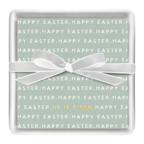 Ceramic Napkin Tray + Napkins - Happy Easter