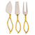 Leaf-Shaped Handle Cheese Knives - Gold