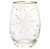 Gold Foil Stemless Wine Glass - Snowflakes