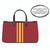 Collegiate Racer Stripe Canvas Tote - Dark Red + Yellow Stripes