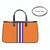 Collegiate Racer Stripe Canvas Tote - Orange + Purple Stripes
