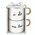 Ceramic Mugs with Gold Handle - I Do/Me Too - Set of 2