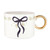 Ceramic Mug with Gold Circle Handle - Purple Bow