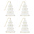 Paper-Mache Tree Ornaments - White - Set of 4