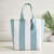 Face to Face Large Canvas Tote - Blue Cabana Stripe