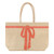 Luxe Burlap Tote - Coral Bow