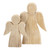 Natural Carved Wood Angel - Set of 2