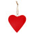 Enamel Wood Heart Ornaments - Red