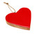 Enamel Wood Heart Ornaments - Red