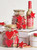 Enamel Wood Heart Ornaments - Red