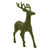 Flocked Reindeer - Forest Green 18"