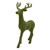 Flocked Reindeer - Forest Green 18"