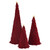 Jingle Bell Velvet Ribbon Trees - Burgundy - Set of 3